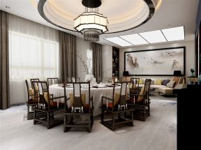 2020新中式混搭餐厅效果图 新中式餐厅设计案例 