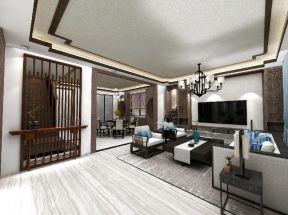 新中式客新中式客厅电视墙 2020大户型新中式客厅效果图