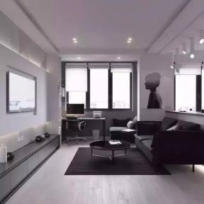 现代风格45平米单身公寓客厅沙发设计图片