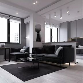 现代风格45平米单身公寓客厅茶几设计图片