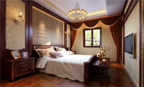 新中式风格卧室装修 卧室床头软包图片 卧室床头软包效果图