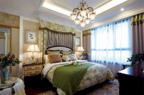美式风格别墅卧室床幔装修设计效果图