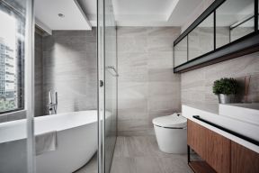 140平米简约风格四居室卫生间浴缸设计图片