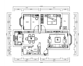 70平米两居室户型图
