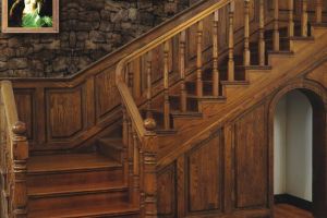 U型橡胶木质楼梯