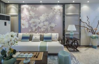 现代中式风格客厅沙发装修设计效果图片