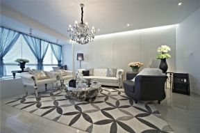欧式风格家庭客厅地毯装潢装饰效果图片