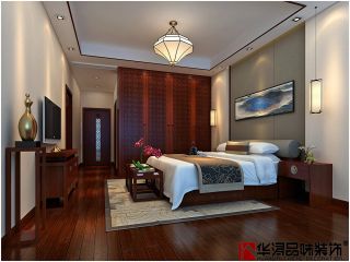 中式风格别墅卧室红木家具装修效果图片