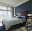 美式风格新房卧室实木床装修设计实景图片