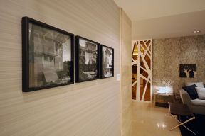 现代简约家庭客厅室内照片墙设计图