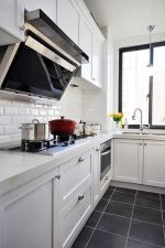 美式风格144平米家庭厨房白色橱柜装修效果图