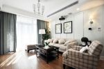 美式风格144平米新房客厅纯色窗帘效果图