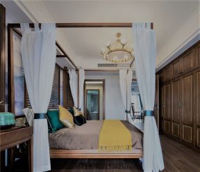 新中式风格300平别墅卧室设计图片