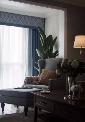 简约美式风格100平米二居室客厅沙发椅家装图片
