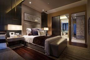 新中式风格家装主卧室床尾凳设计效果图赏析