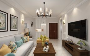  2020美式风格客厅装修设计 70平两居室装修 70平两居室装修效果图