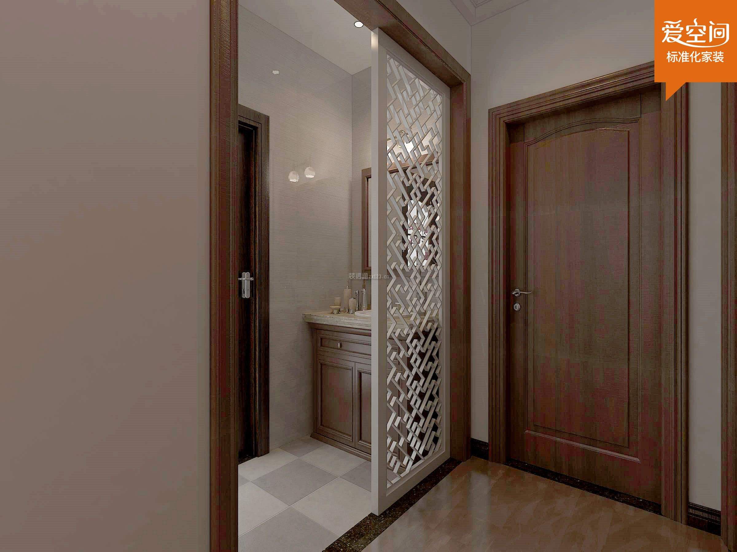 现代风格112平米三居洗手间隔断装饰效果图