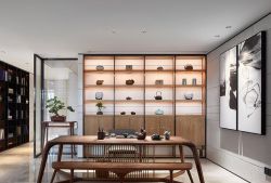 成都中式豪宅别墅茶室简单设计装潢图片