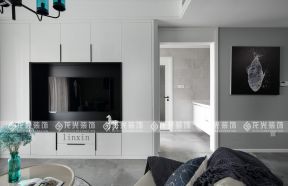 127平米简约现代风格二居客厅电视墙装修效果图片