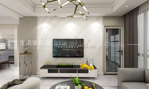 亚东城110平米三居室现代风格客厅装修效果图