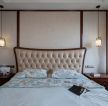 中式新房卧室床头背景墙造型装修图片