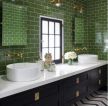 欧式风格洗手间绿色家居墙砖装饰设计图片