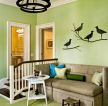 绿色家居客厅错层台阶装饰设计图片