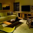 家居客厅绿色布艺沙发装饰设计图片