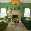 绿色家居客厅玻璃茶几装饰设计图片