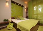 绿色家居卧室床头背景墙装饰设计图片