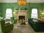 绿色家居客厅玻璃茶几装饰设计图片