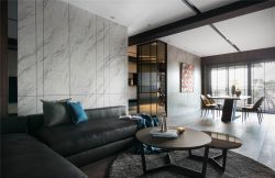 现代简约风格160平四居室客厅转角沙发设计图片