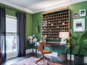 2023家居室内绿色背景墙壁纸装饰设计图片