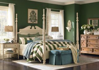 田园风格家居卧室绿色装饰设计图片欣赏