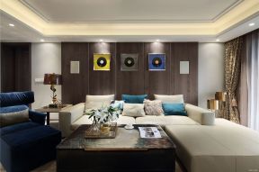 现代简约128平方米三居客厅沙发装饰图片