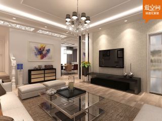 99平米现代风格三居客厅电视墙设计效果图