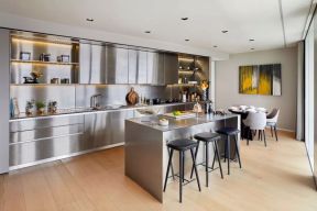 2020厨房木地板装修效果图 不锈钢厨房装修效果图