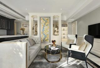 贵阳欧式风格高端别墅室内沙发设计效果图
