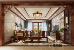 中式风格143平米复式客厅背景墙装修效果图