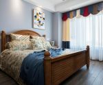 美式风格新房别墅卧室实木床装修图片