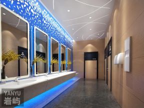 现代风格1200平米海鲜酒楼卫生间洗手台装修效果图