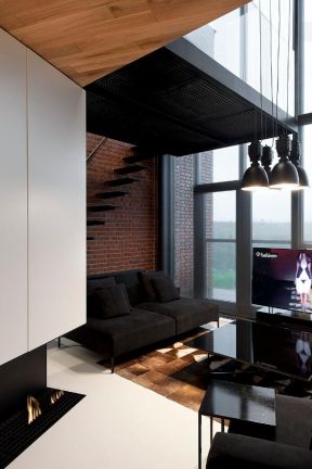 住宅跃层室内创意楼梯装修设计效果图