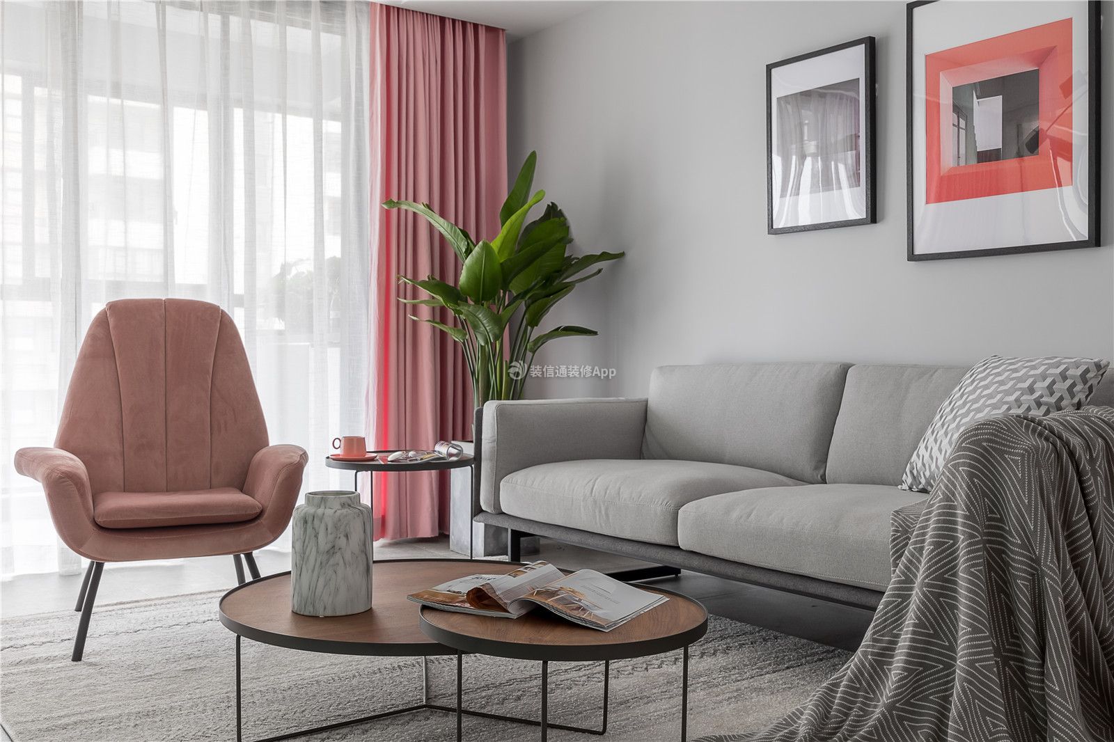 现代北欧风格160平四居室客厅沙发设计图
