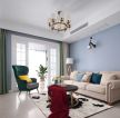 美式风格房子客厅沙发背景墙装修装饰