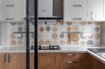 现代北欧风格160平四居室厨房瓷砖墙设计图