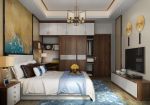新中式风格120平米三室卧室衣柜装潢效果图