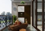 新中式风格120平米三室阳台茶室装潢效果图