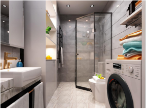 82平米现代简约风格二居室卫生间淋浴房装修效果图