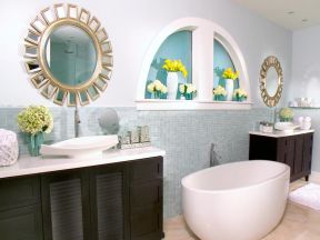 椭圆形设计 浴室镜子图片欣赏 浴室镜子装饰