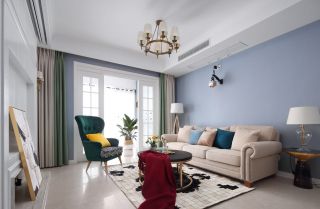 美式风格房子客厅沙发背景墙装修装饰